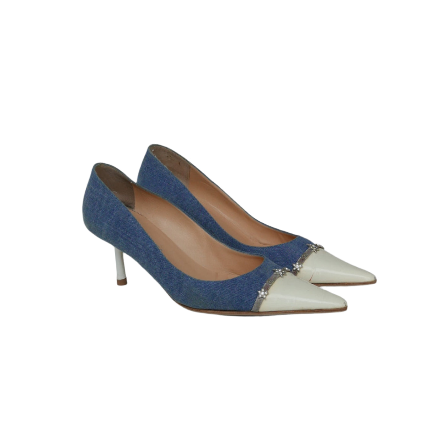 chanel denim pointed heels, 39