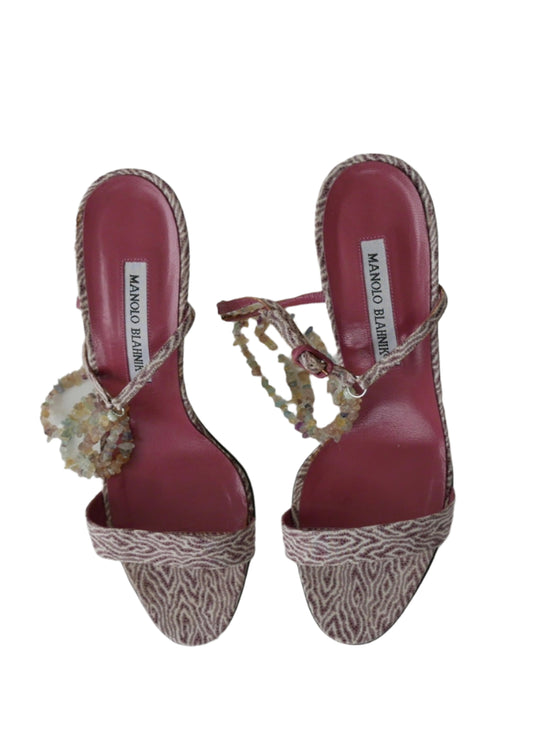 manolo crystal vine heels, 38