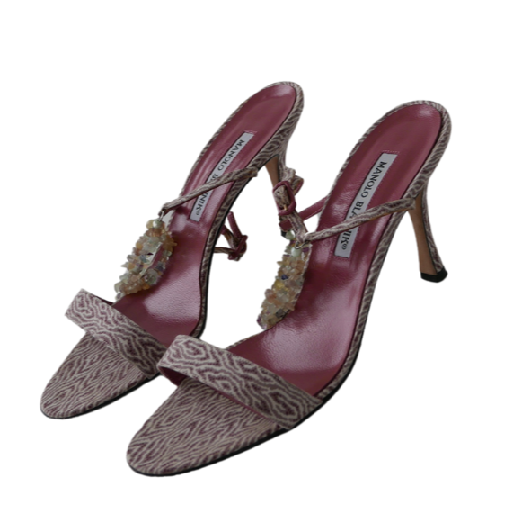 manolo crystal vine heels, 38
